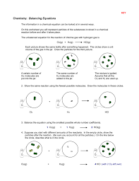 Balancing chemical equations worksheets 4. Balancing Equations Visual Key