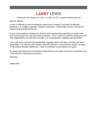 Best Caregivers Companions Cover Letter Examples Livecareer