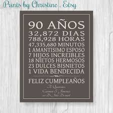 Happy Birthday Card Ideas For Grandma In Spanish Celebrate Your Loved Ones Birthday With This Special Gift Using Your Words In Spanish Shown Here With Days A 90th Birthday Gifts 90th Birthday Mom Birthday