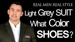 While your safest bet is to wear black shoes with a charcoal suit, brown shoes in a dark shade, like oxblood, can look elegant. What Color Dress Shoes Does A Man Wear With A Light Grey Mens Suit Male Style Tips Advice Youtube