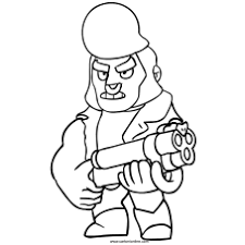 All content must be directly related to brawl stars. Brawl Stars Coloring Page