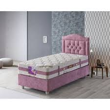 Belletto Pembe Vogue Super Lux Tek Kisilik Baza Yatak Seti 120x200 Cm Tekzen