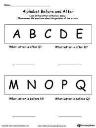 Alphabet Before And After Part1 Lettering Abc Order Worksheet Free Preschool Worksheets