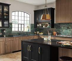 Black cabinets are an elegant option that feels way more glam than plain white. Transitional Walnut And Maple Kitchen Cabinets Decora Cabinetry