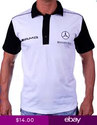 Handmade Polo Amg Mercedes Benz White T Shirt Embroidered Collar Combed Cotton White Polo Shirt Polo Shirt Shirts