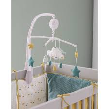 Tour De Lit Bebe En Coton Blanc Bleu Et Jaune Moutarde Gaston Maisons Du Monde Deco Chambre Bebe Decoration Chambre Bebe Tour De Lit Bebe