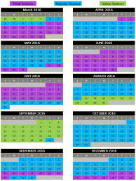 projected 2017 walt disney world tiered pricing calendar