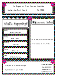 Check spelling or type a new query. Custom Classroom Newsletter Printable Sample Home