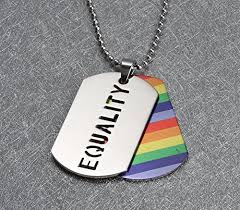 2pcs Equality Pride Rainbow Dog Tag Lgbt Jewelry Stainless