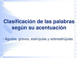 PPT - Clasificación de las palabras según su acentuación - Agudas ...