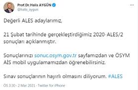 Ösym'nin hazırladığı ales 2020 kılavuzuna göre, ales sınavından alınan sonuçlar beş yıl boyunca geçerlidir. 2020 Ales Sonuclari Aciklandi