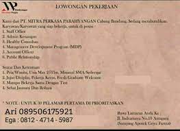 Check spelling or type a new query. Lowongan Kerja Pt Mitra Perkasa Parahyangan Bandung November 2019 Info Loker Bandung 2021