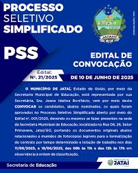 EDITAL DE CONVOCAÇÃO SME Nº. 0212025 | Prefeitura de Jataí