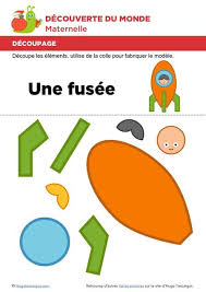 Decoupage Et Collage D Une Fusee Pie Chart Crafts For Kids Decoupage