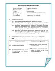 Tugas 3 1 Doc Rencana Pelaksanaan Pembelajaran Satuan Pendidikan Kelas Semester Tema 3 Sub Tema 1 Pembelajaran Ke Alokasi Waktu Sd Negeri 3 Muaradua V Course Hero