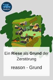 Englisches Wort Reason Deutsche Ubersetzung Grund Eselsbrucke Ein Riese Als Grund Der Zerstorung Englische Worter Englisch Lernen Lernen