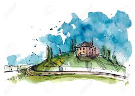 Ver más ideas sobre imágenes para dibujar, dibujos, dibujos fáciles. Ilustracion De La Acuarela De Una Colina De La Toscana Los Dibujos De Acuarela Y Tinta Son Dos Capas Diferentes Ilustraciones Vectoriales Clip Art Vectorizado Libre De Derechos Image 37862585
