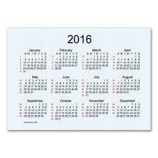 52 Week Calendar 2016 Business Cards Mini Calendars Pack Of Cards Blue Calendar