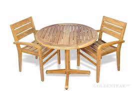 Danish vintage teak dining table and chairs by harry ostergaard. Small Teak Outdoor Patio Dining Set Round Table And 2 Stacking Chairs