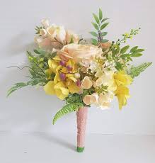 Yellow filler flowers for bouquets. Amazon Com Sunny Flora Natural Mood Bouquet Silk Flower Peach Yellow Orange Green Handmade Products