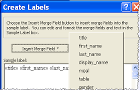 The fields will show in the upper left quadrant. Create Place Cards And Name Badges In Word