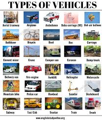 Types Of Vehicles List 30 Vehicle Names With Examples And