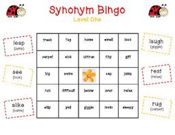 Check spelling or type a new query. Synonym Bingo Level One Inspired Elementary