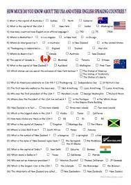 The earth has experienced violent destruction that left beautiful scars. English Speaking Countries Quiz English Esl Worksheets For Distance Learning And Physical Classrooms