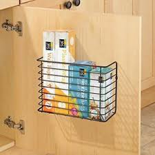 A great way to display your cookware is to add a storage shelf with a rail to your kitchen wall. Over Cabinet Door Rack Kitchen Cupboard Metal Organiser Hanging Storage Basket Ebay
