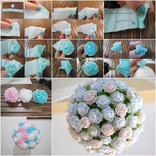 Put them in a frame and hang this decoration anywhere, hang them in the kitchen or on the furniture, make an installation. How To Diy Beautiful Crepe Paper Flower Ball