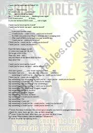 Зелимхан арамис темирсултанов — could you be loved (bob marley cover) 03:53. Song Bob Marley Could You Be Loved Nice Reflections Esl Worksheet By Marilan