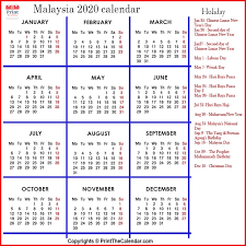 Printable calendar 2019 malaysia template. Malaysia Holidays 2020 2020 Calendar With Malaysia Holidays