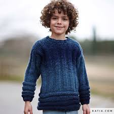 Lavorare tutti i ferri a diritto. Maglia Bambini Autunno Inverno Modello Schemi Katia Com
