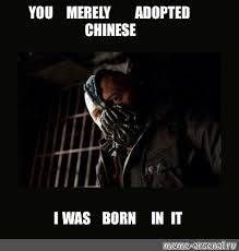 You merely adopted the darkness. Meme You Merely Adopted Chinese I Was Born In It All Templates Meme Arsenal Com