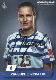 She can play as a midfielder and a forward. 2019 20 Fcr Duisburg Pia Sophie Rybacki Autograph Bundesliga Duisburg Deutsche