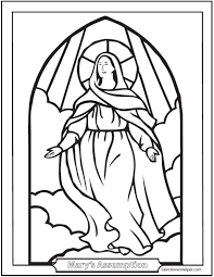 Unlike other apparitions, mary appeared to be weeping. Assumption Coloring Picture Of Mary Stained Glass Coloring Page