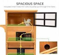Tatayosi 3-Story Cat House Feral Cat Shelter with Raised ...