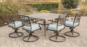 Amazon Com Hanover Traddn9pcswsq 8 Traditions 9 Piece Rust Free Aluminum Outdoor Patio Dining Set Wi Outdoor Furniture Patio Dining Set Patio Furniture Covers