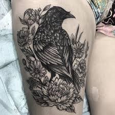 Black Bird Singing In The Dead Of Night Tattoo Almost Kind Of Like This Beautytatoos Damask Tattoo Tattoos Crow Tattoo