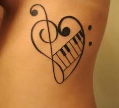 Muzik Notasi Kalp Dovmesi Musical Note Heart Tattoo Guzel Dovmeler Karizmatik Dovmeler Muzik Dovmeleri