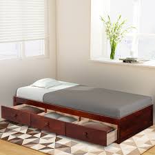 Three 18 deep drawers can be positioned on either. Size Platform Storage Brown Cherry Daybed Twin With 3 Drawers 500 Lb Heavy Duty Bed Frame No Headboard No Box Spring Need Sturdy Pine Wood Construction Spa Buy Online In Guam At