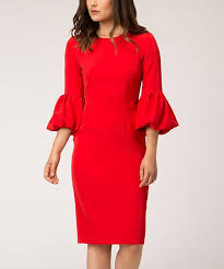 Alton Gray Red Ruffle Sheath Dress Women Zulily