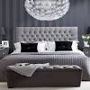 For creating a rustic looking bed, you can use thick panels of dark color wood like timber. 1