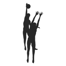 Volleyball Players In Action Silhouette Silhouette Volleyball Players Silhouette Png