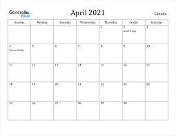 These printable canada calendars for 2021 also works well with other office applications like mac pages, google docs, openoffice/ libreoffice and other pdf applications. Canada April 2021 Calendar With Holidays