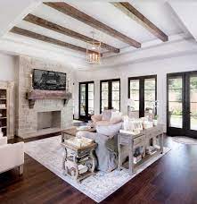 Txrootshome On Instagram Amazing Living Room Loving The Beams And Fireplace Houzz Ceiling Beams Living Room Houzz Living Room Farm House Living Room