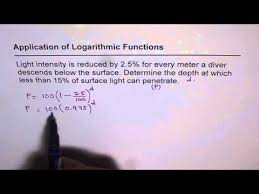 02 Light Intensity Application Of Logarithm To Solve Exponential Equation Exponential Intense Solving