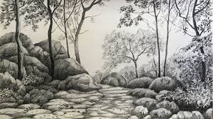 Landscape Drawing In Pencil Forest Drawing Pencil Sketch Youtube Landscape Pencil Drawings Forest Drawing Landscape Drawings