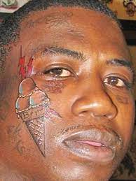 In fact, it may be the single most iconic celebrity tattoo of the last decade. Gucci Mane Ice Cream Cone Bad Face Tattoos Face Tattoos Gucci Mane