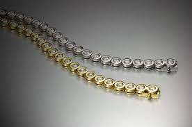 Pulsera Riviere De Brillantes Pulsera De Oro Amarillo O Blanco 1ª Ley Diamantes Talla Brillante De Diferentes Tamanos Jewelry Silver Bracelet Diamond